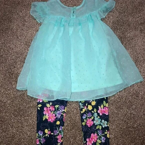 Wonder Nation Blue and Floral Pant Set Size 2T - Picture 7 of 7